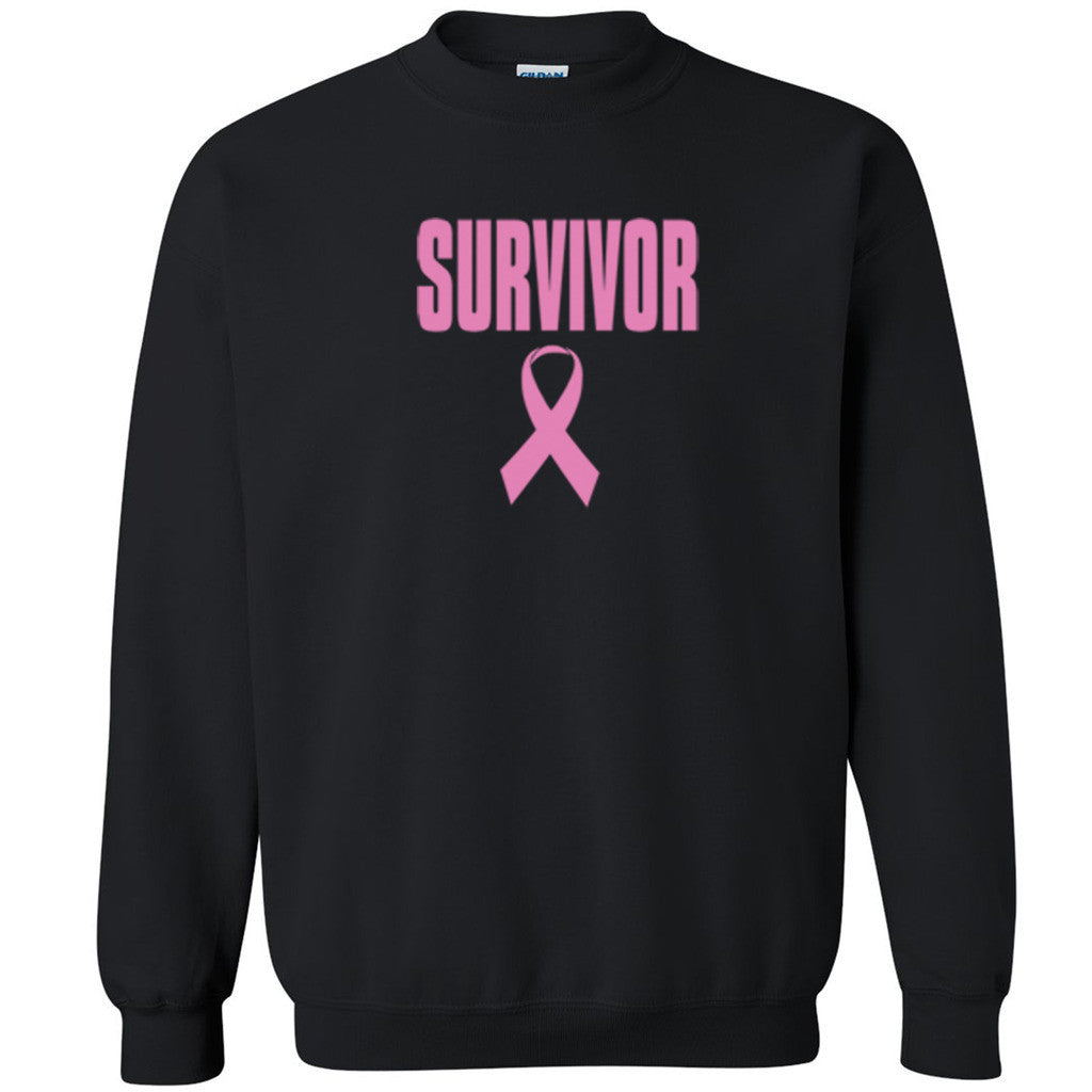 Pink Ribbon Survivor Unisex Crewneck Breast Cancer Awareness Sweatshirt - Zexpa Apparel