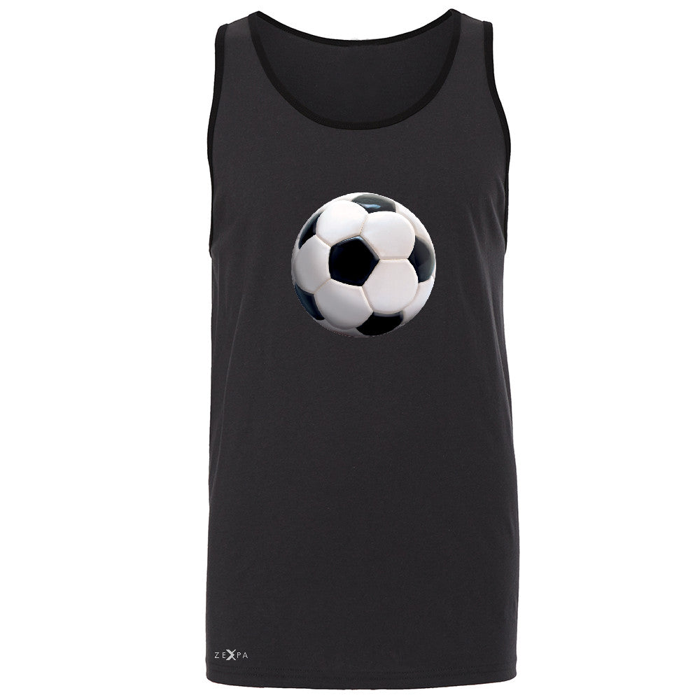 Real 3D Soccer Ball Men's Jersey Tank Soccer Cool Embossed Sleeveless - Zexpa Apparel - 3