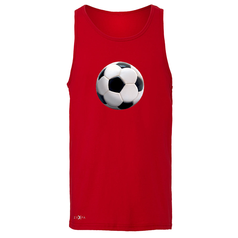 Real 3D Soccer Ball Men's Jersey Tank Soccer Cool Embossed Sleeveless - Zexpa Apparel - 4