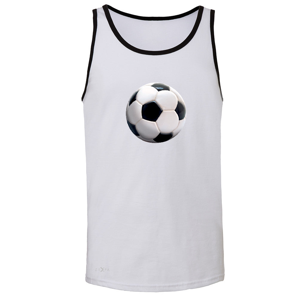 Real 3D Soccer Ball Men's Jersey Tank Soccer Cool Embossed Sleeveless - Zexpa Apparel - 5