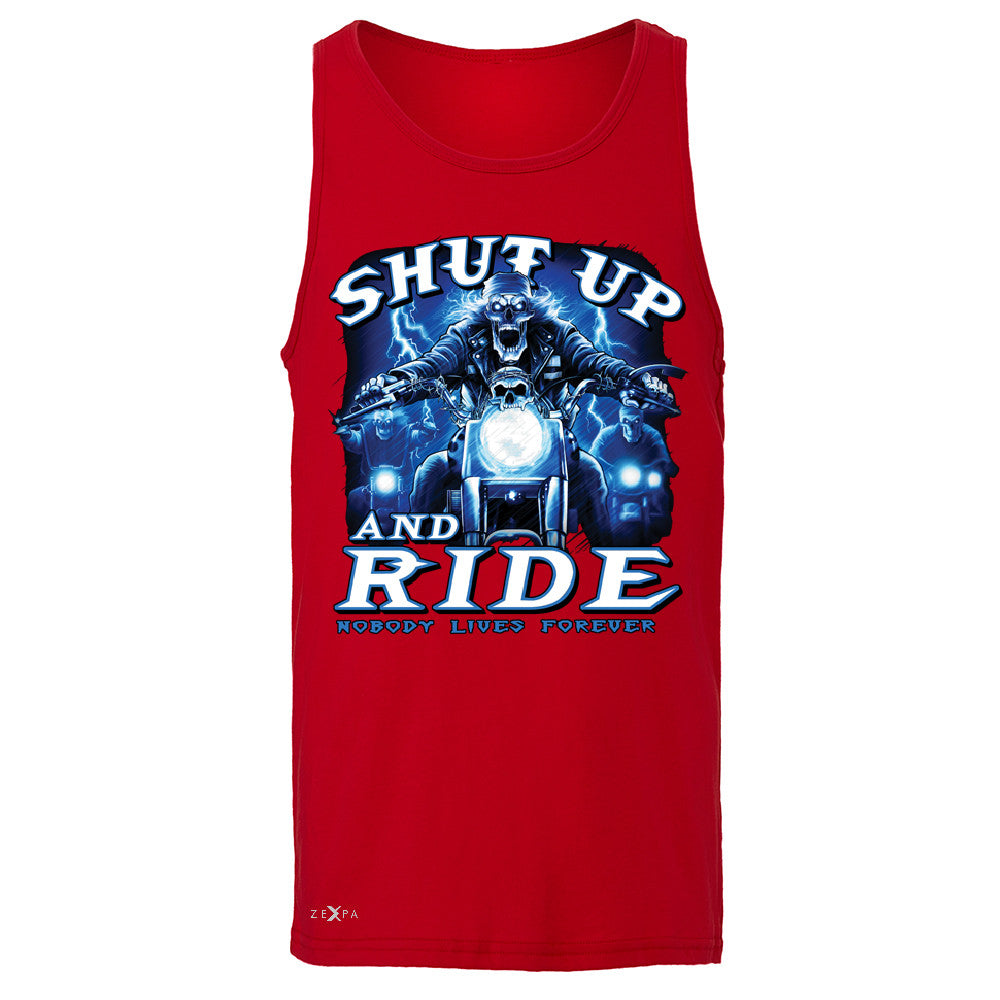 Shut Up and Ride Nobody Lives Forever Men's Jersey Tank Skeleton Sleeveless - Zexpa Apparel - 4