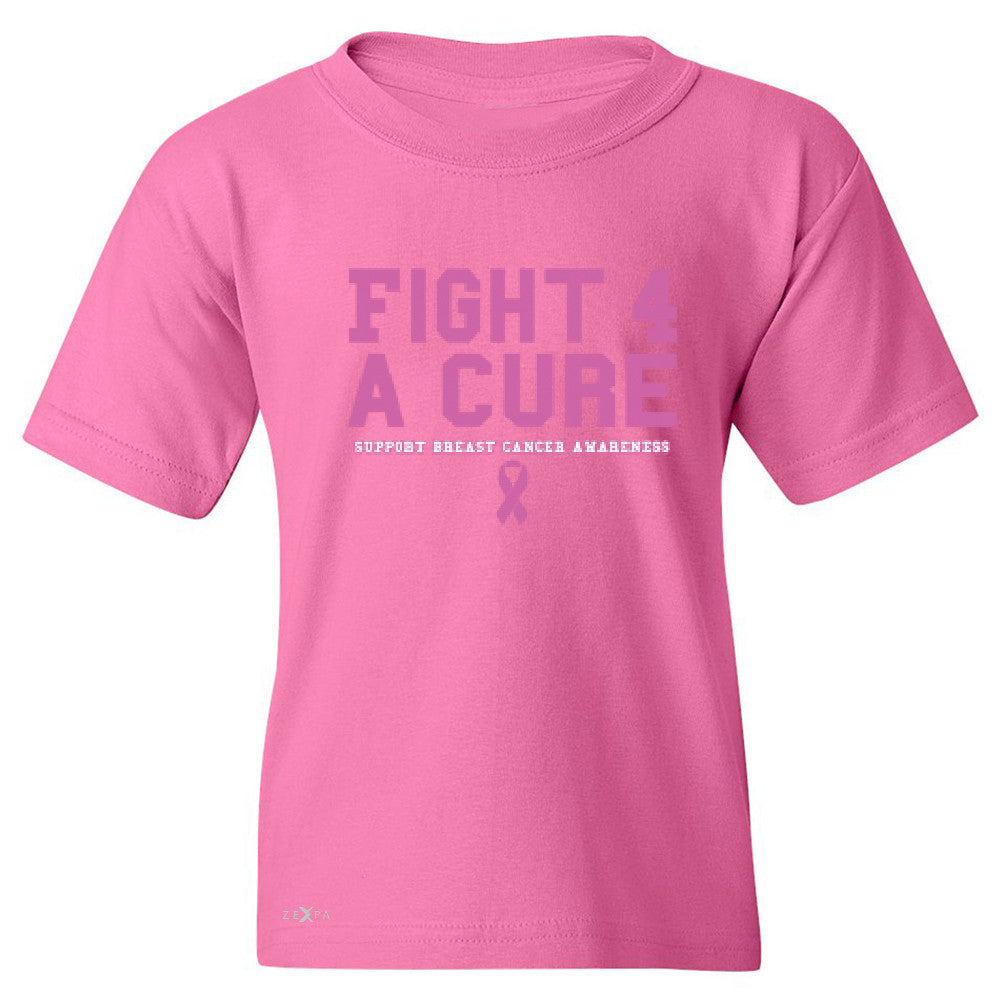 Fight 4 A Cure Youth T-shirt Support Breast Cancer Awareness Tee - Zexpa Apparel - 3