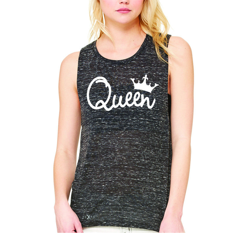 Queen - She is my Queen Women's Muscle Tee Couple Matching Valentines Sleeveless - Zexpa Apparel - 3