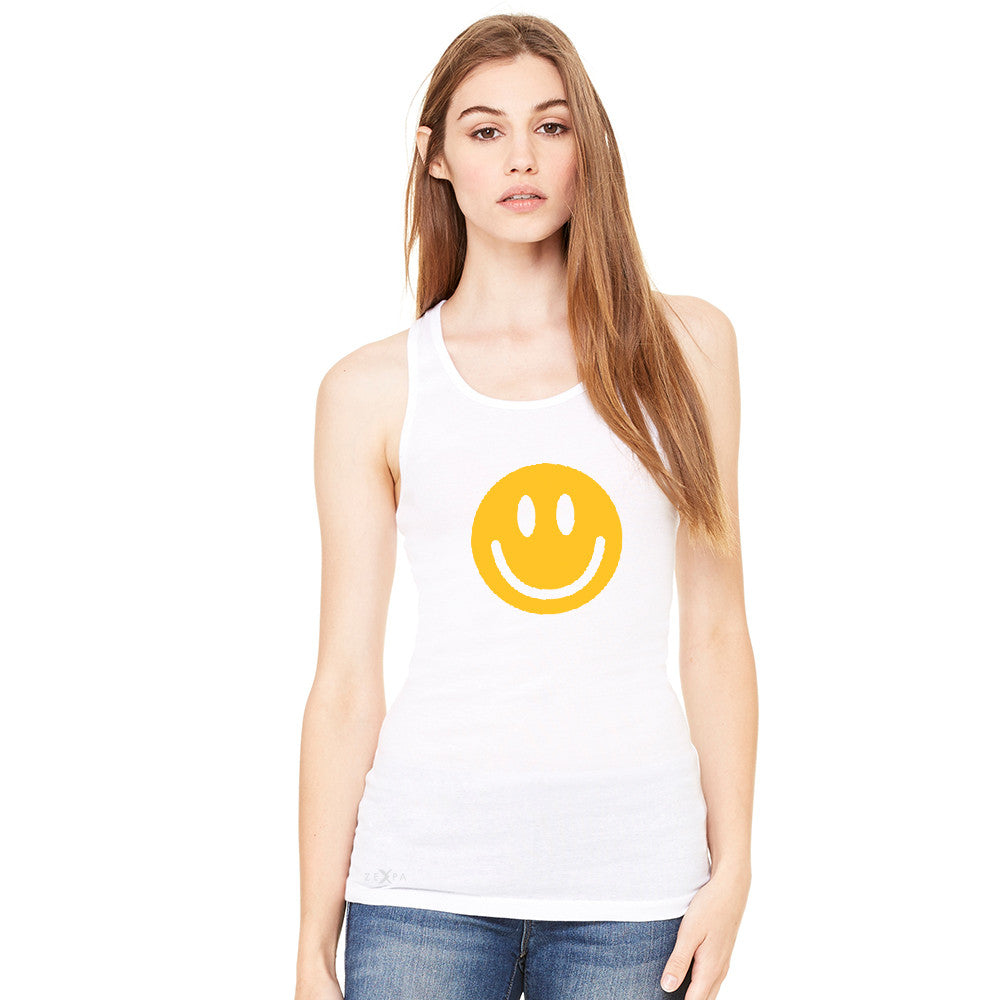 Funny Smiley Face Super Emoji Women's Racerback Funny Sleeveless - zexpaapparel - 6