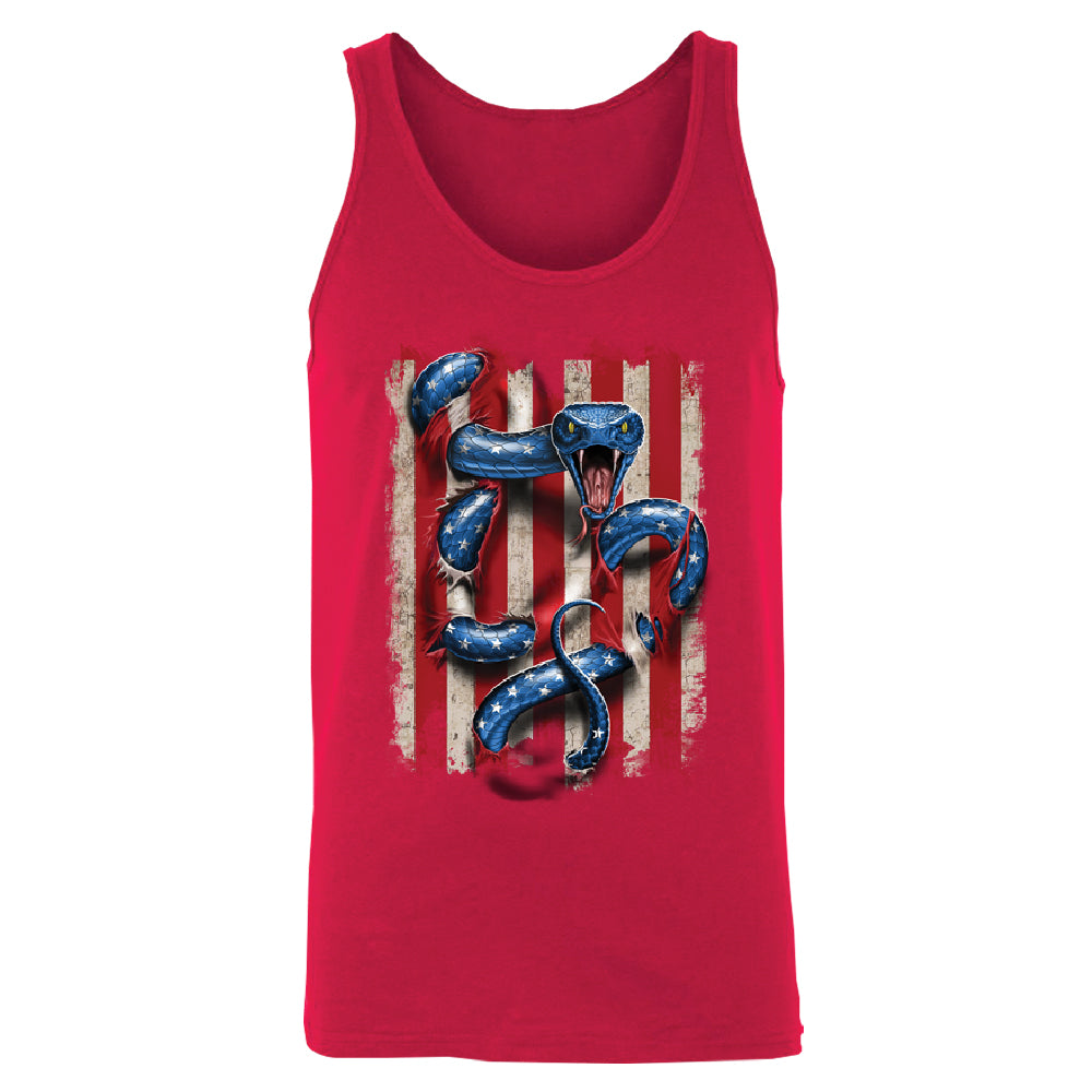 Patriotic American Serpent Snake Men's Tank Top 4th of July USA Shirt 