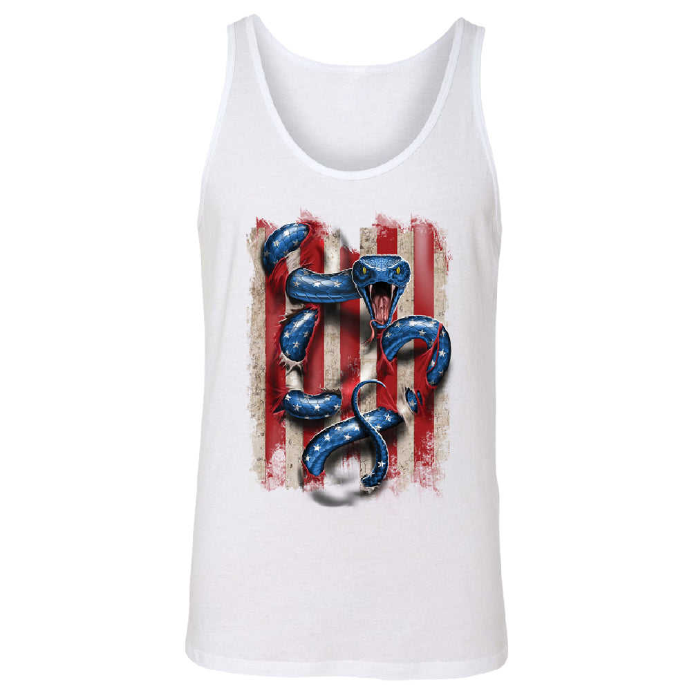 Patriotic American Serpent Snake Men's Tank Top 4th of July USA Shirt 