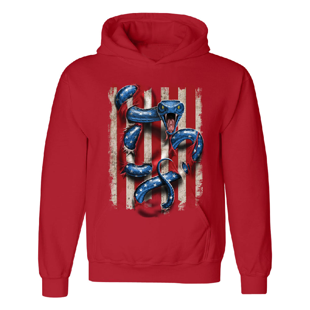 Patriotic American Serpent Snake Unisex Hoodie 4th of July USA Sweater 