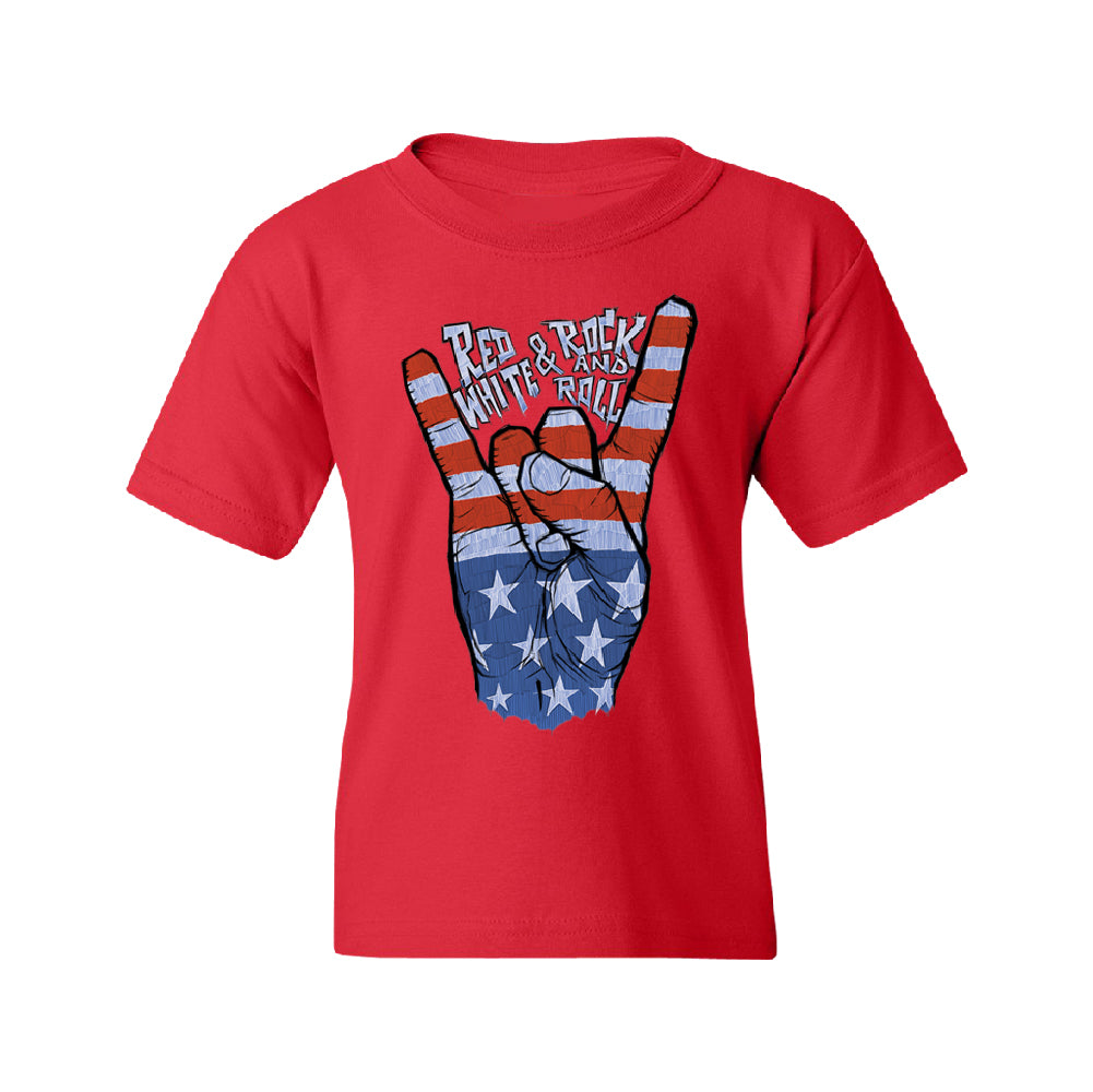 RWB Peace, USA Flag Rock and Roll Youth T-Shirt 