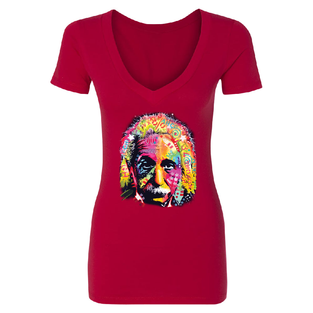 Colored Einstein Women's Deep V-neck Official Dean Russo Tee 