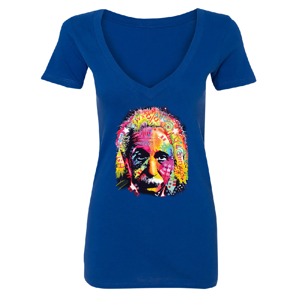 Colored Einstein Women's Deep V-neck Official Dean Russo Tee 