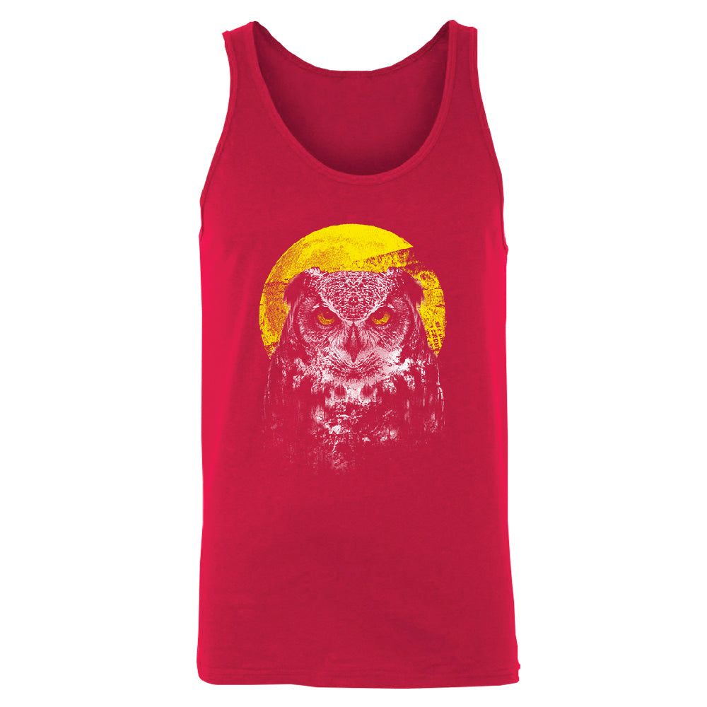 Night Warrior Owl Men's Tank Top Full Moon Angry Owl Shirt 