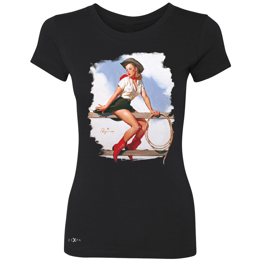 Pin-Up Cowgirl Hi Ho Silver Women's T-shirt Cool Western Pin Up Tee - Zexpa Apparel - 1