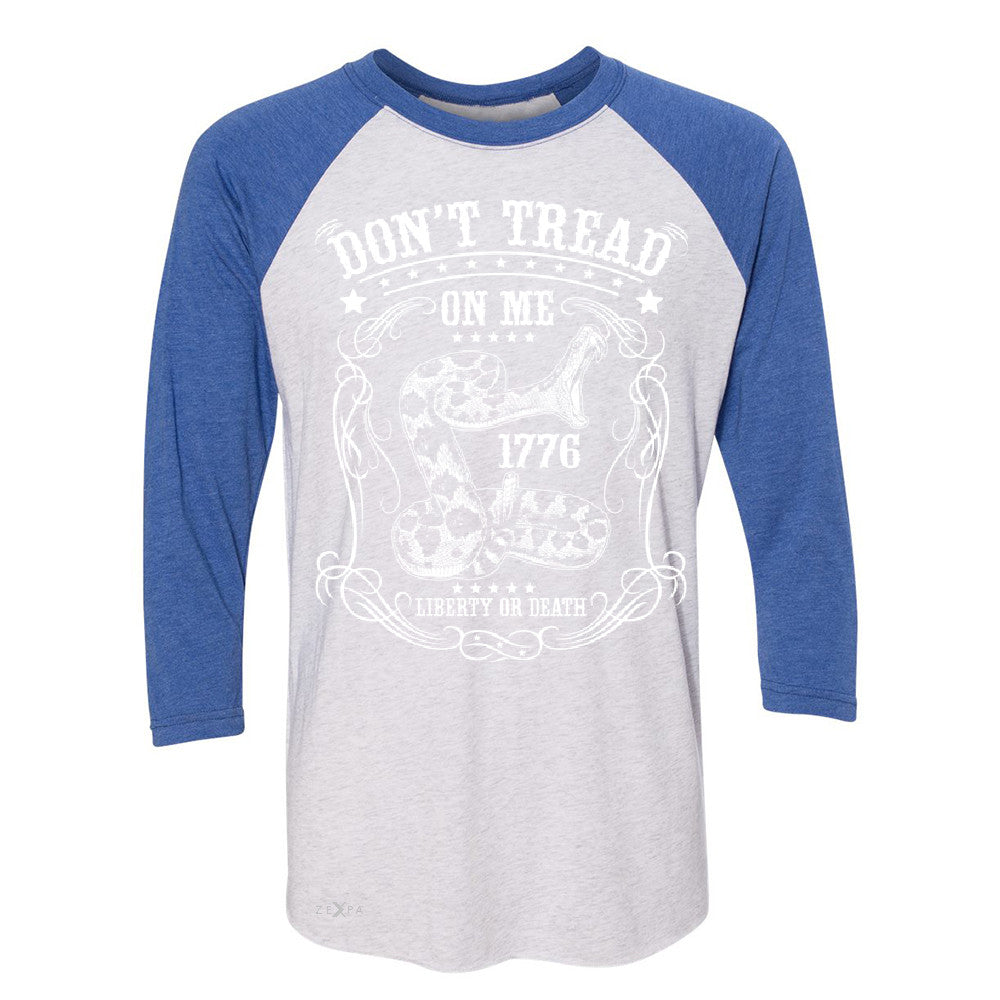 Zexpa Apparelâ„¢ Don't Tread On Me 3/4 Sleevee Raglan Tee 1776 Liberty Or Death Political Tee - Zexpa Apparel Halloween Christmas Shirts