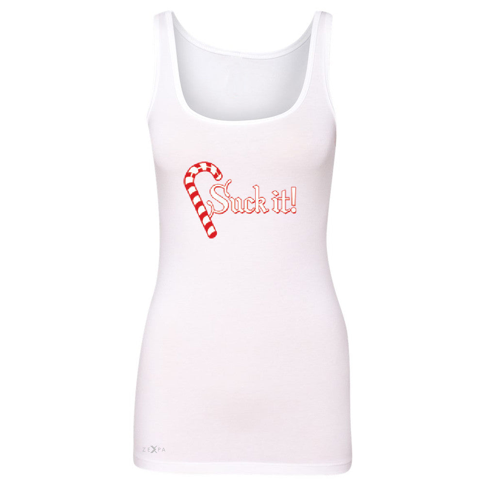 Suck It! Sugar Candy Cane  Women's Tank Top Christmas Xmas Funny Sleeveless - Zexpa Apparel - 4