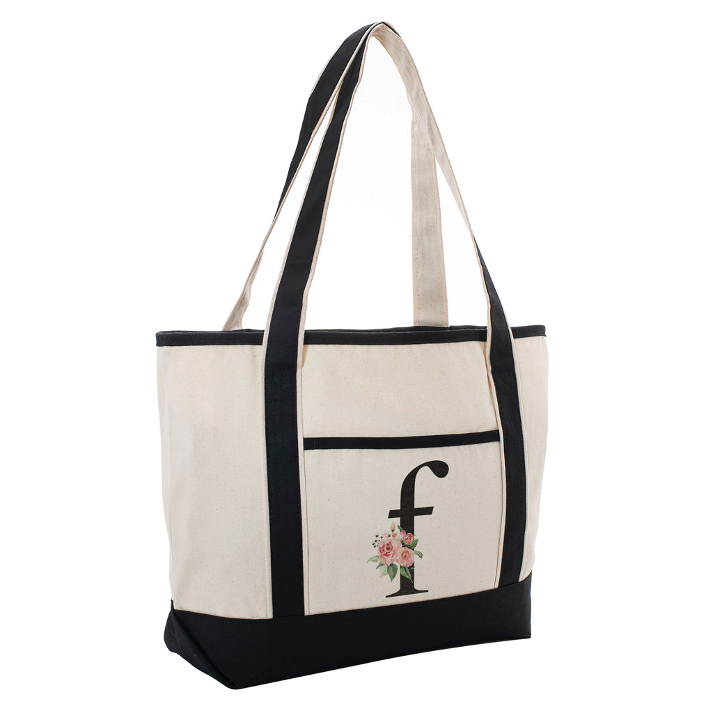 Personalized Initial Tote Bag for Every Day Use Linen Bags for