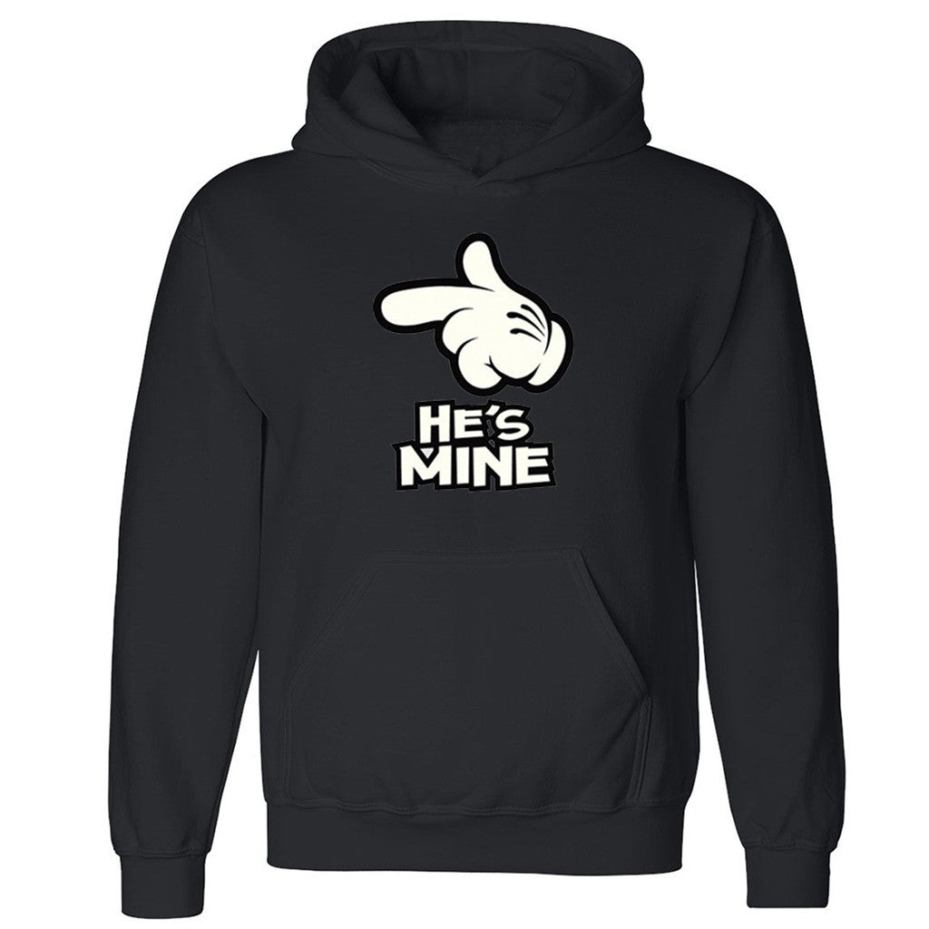 Zexpa Apparelâ„¢ He's Mine Unisex Hoodie Cartoon Hand Couple Matching Valentine Hooded Sweatshirt