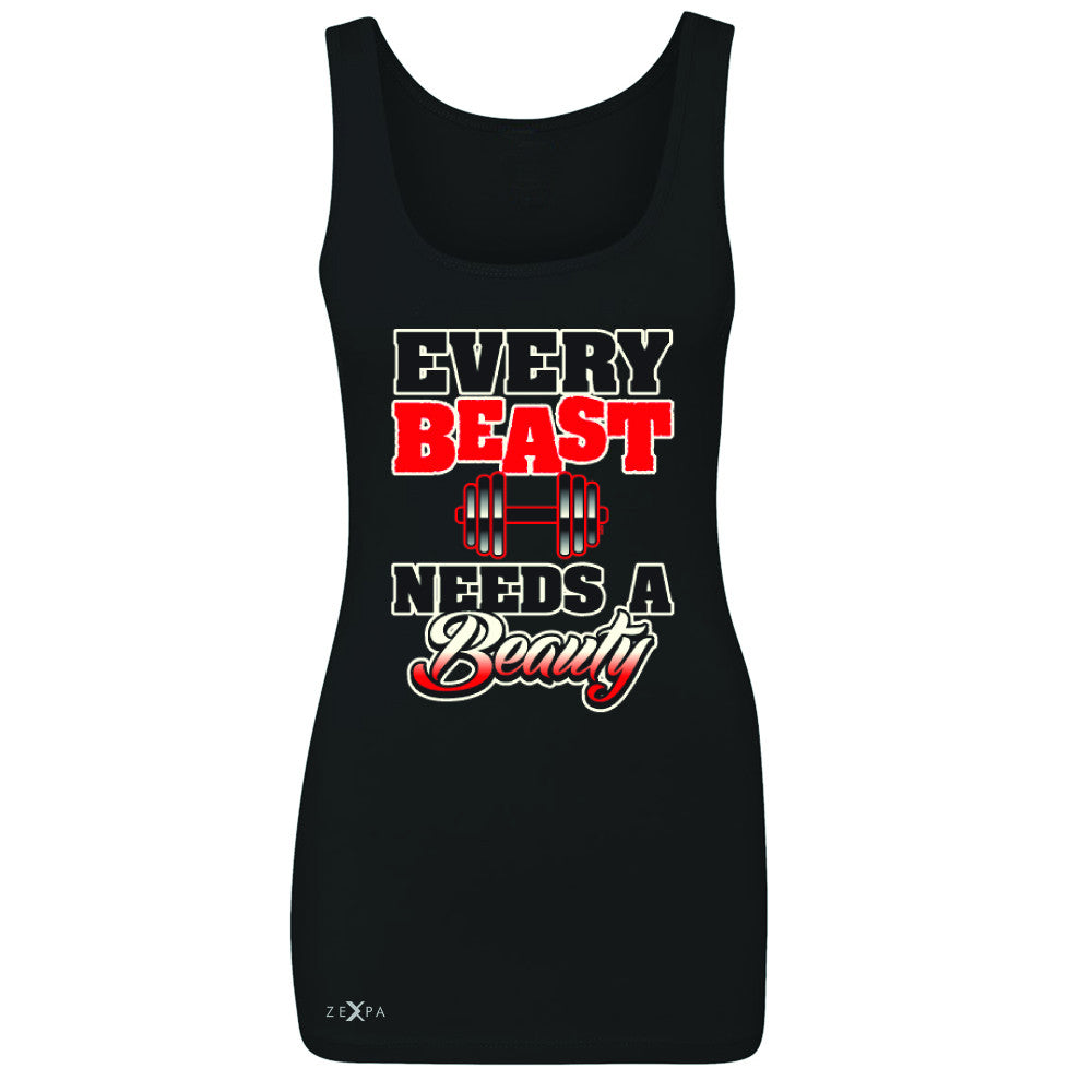 Every Beast Needs A Beauty Valentines Day Women's Tank Top Couple Sleeveless - Zexpa Apparel