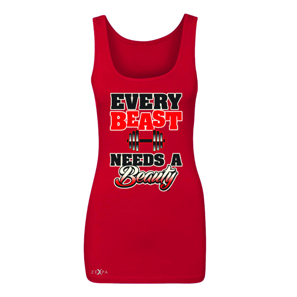 Every Beast Needs A Beauty Valentines Day Women's Tank Top Couple Sleeveless - Zexpa Apparel - 3