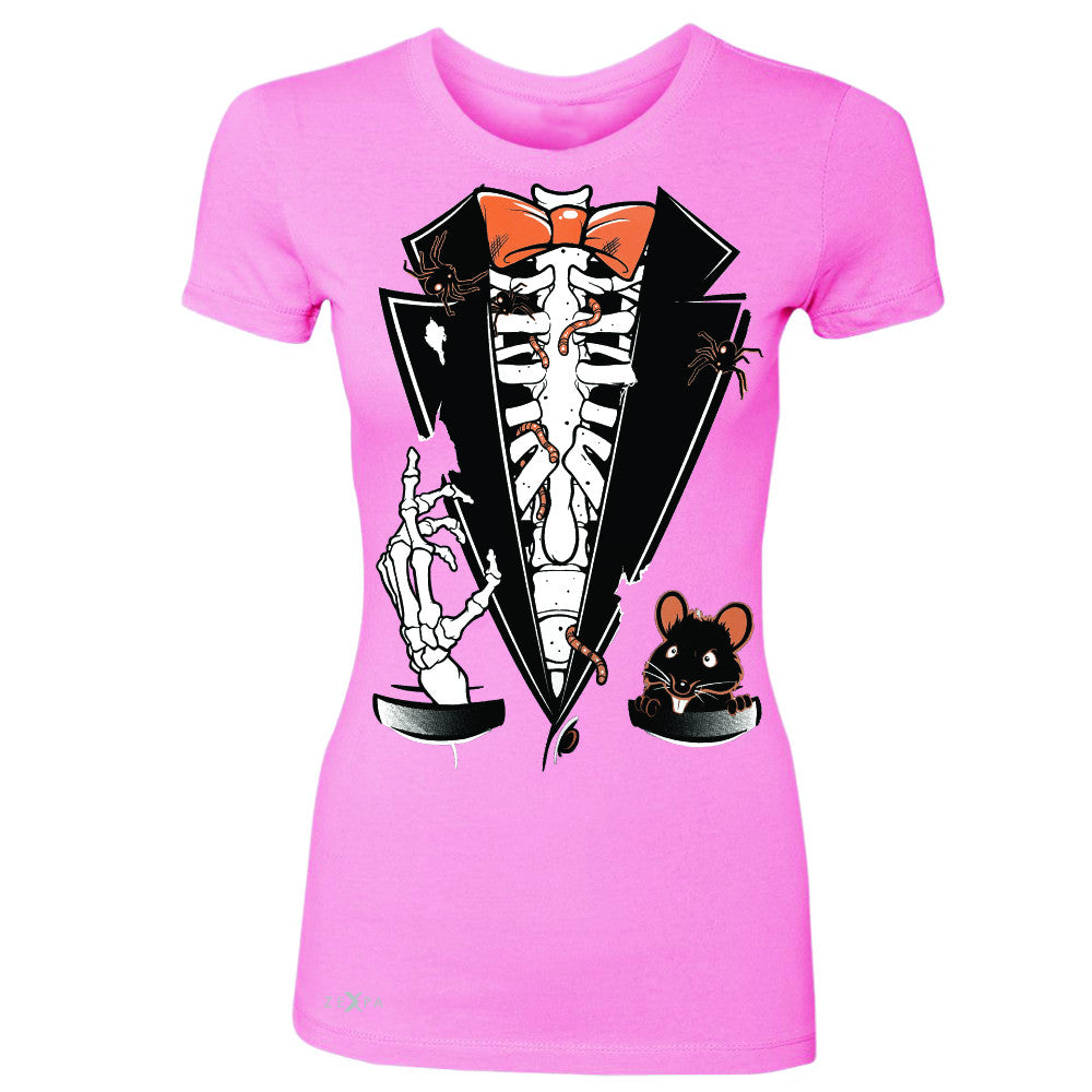 Rib Cage Skeleton Tuxedo Women's T-shirt Halloween Costume Tee - Zexpa Apparel - 3